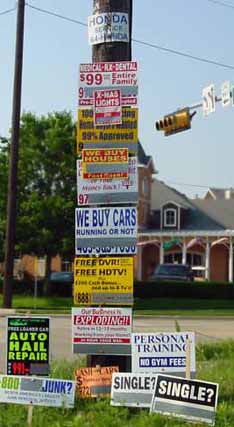 Telephone pole signs